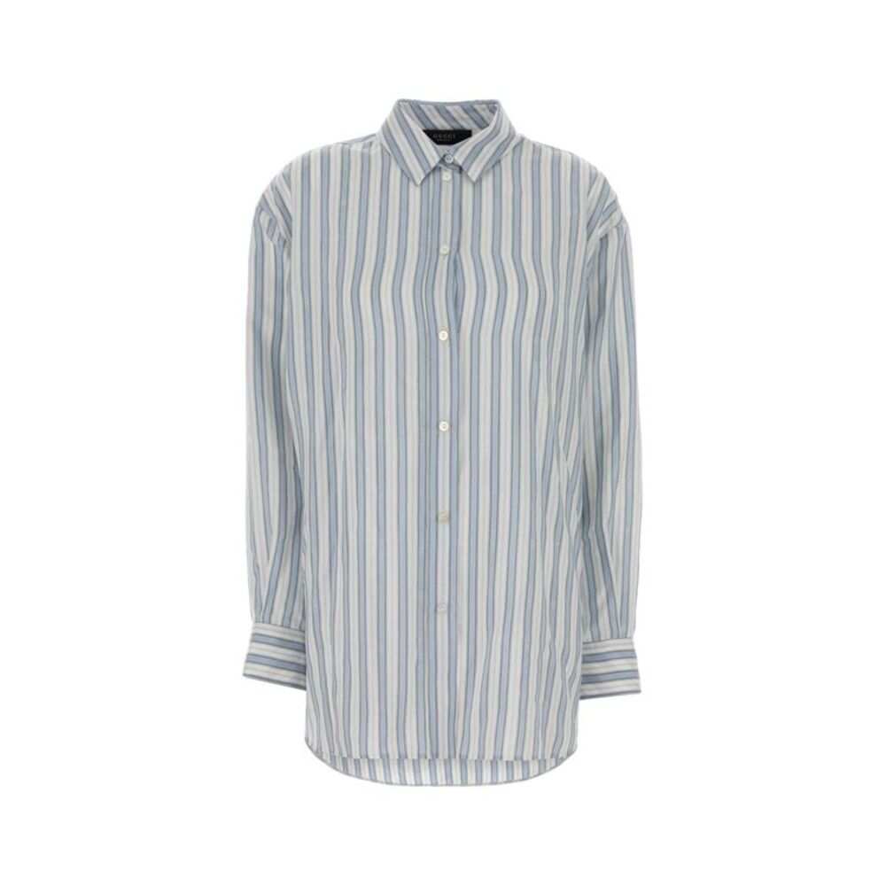 Gucci Women Embroidered Silk Oversize Shirt